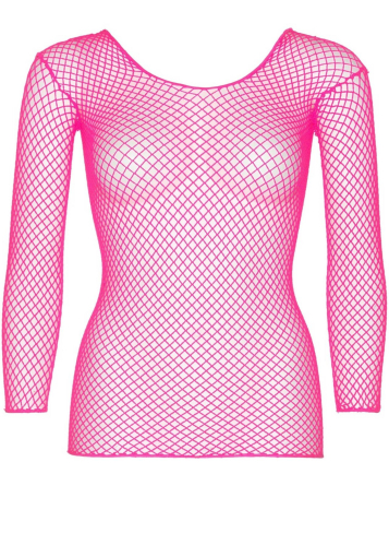 Сітчастий топ Leg Avenue Long Sleeves T-Shirts Neon Pink, One Size - фото №3