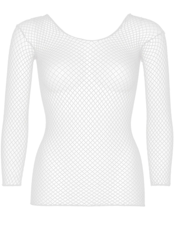 Сітчастий топ Leg Avenue Long Sleeves T-Shirts White, One Size - фото №3