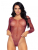 Сітчасте боді зі стразами Leg Avenue Crystalized fishnet bodysuit Burgundy One Size - фото