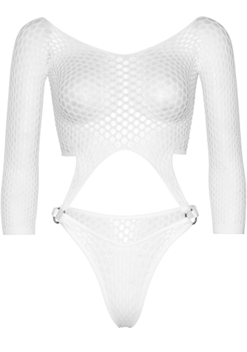 Еротичне боді Leg Avenue Top bodysuit with thong back White - фото №3