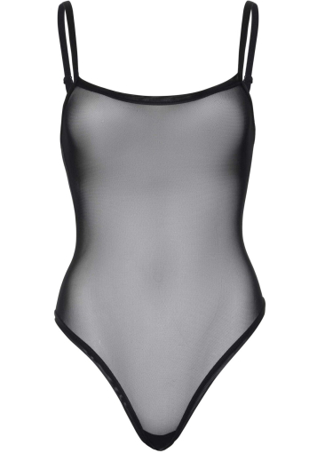 Еротичне боді Leg Avenue Cami bodysuit with thong Black XL, на бретелях - фото №3