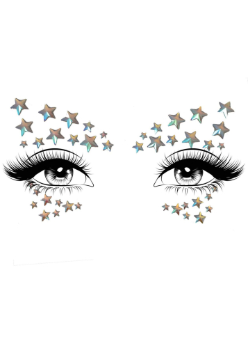Прикраса-зірочки для тіла Leg Avenue Celeste face jewels sticker, наліпки, світяться у темряві - фото №2