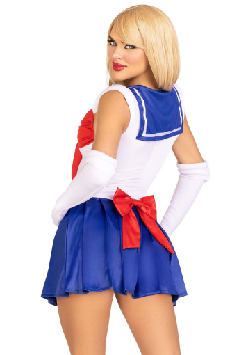 Еротичний костюм Сейлор Мун Leg Avenue Sexy Sailor L, сукня, рукавички, бант - фото №2
