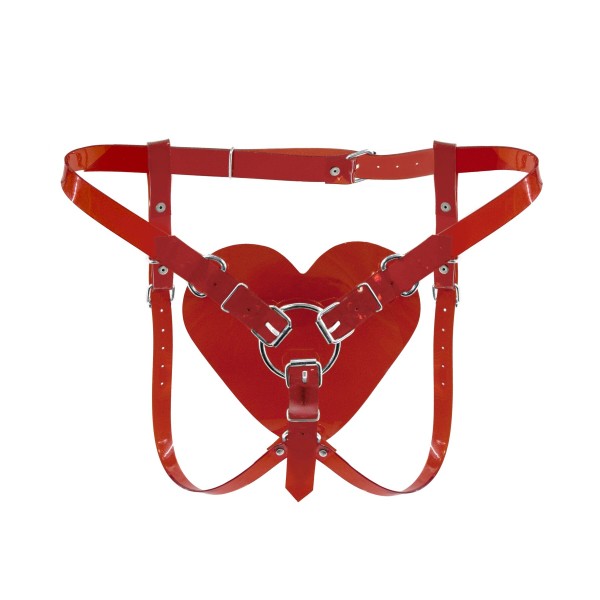 Трусики Серце для страпону Feral Feelings - Hearts Strap-on Belt Red - фото
