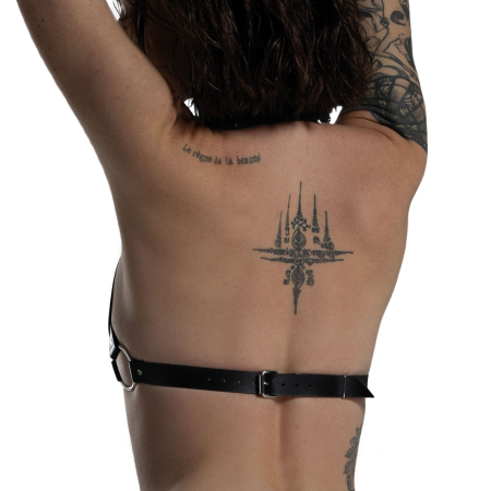 Ліф Серце з натуральної шкіри Feral Feelings - Hearts Bra Black - фото №3