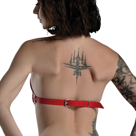 Ліф Серце з натуральної шкіри Feral Feelings - Hearts Bra Red - фото №3