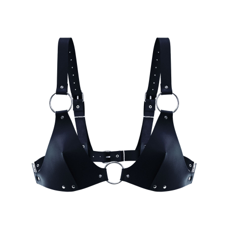 Ліф з натуральної шкіри Feral Feelings - Bikini Top Black - фото