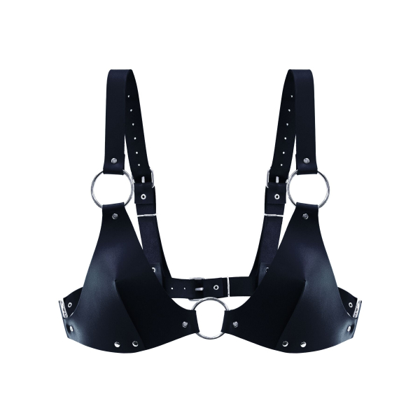 Ліф з натуральної шкіри Feral Feelings - Bikini Top Black - фото