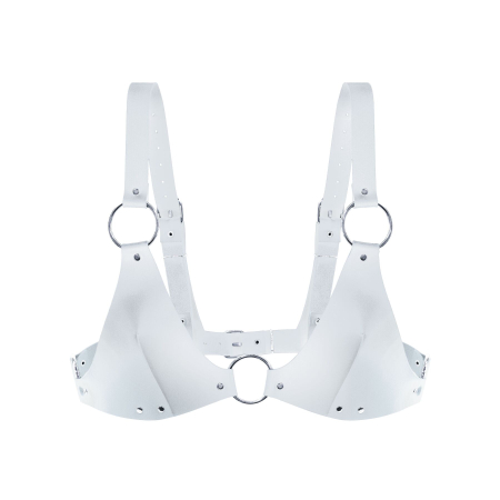 Ліф з натуральної шкіри Feral Feelings - Bikini Top White - фото