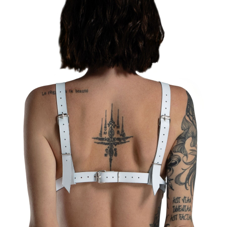 Ліф з натуральної шкіри Feral Feelings - Bikini Top White - фото №3