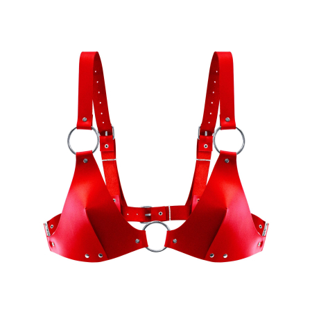 Ліф з натуральної шкіри Feral Feelings - Bikini Top Red - фото