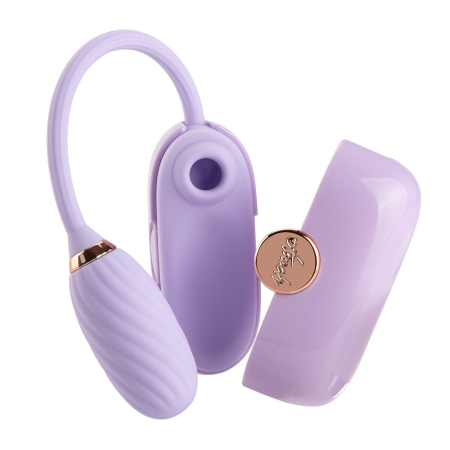 Вакуумний кліторальний стимулятор Otouch Louis Vibrate Purple з віброяйцем, у кейсі - фото