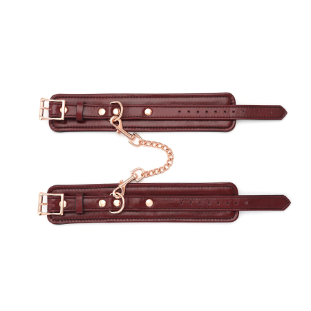 Шкіряні поножі Liebe Seele Wine Red Ankle Cuffs, знімний ланцюжок-кріплення - фото №4