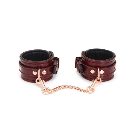 Шкіряні поножі Liebe Seele Wine Red Ankle Cuffs, знімний ланцюжок-кріплення - фото №2