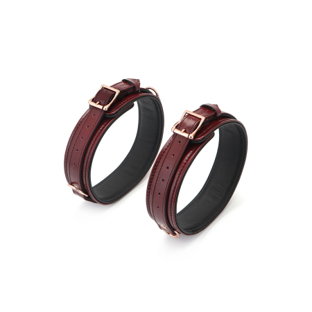 Фіксатори для стегон Liebe Seele Wine Red Thigh Cuffs L Size, натуральна шкіра - фото №3