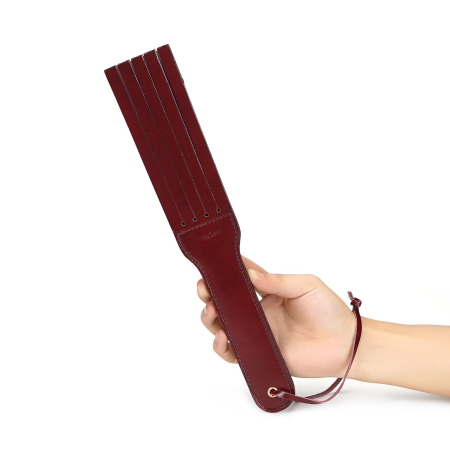 Двосторонній паддл Liebe Seele Wine Red Spanking Paddle, натуральна шкіра №6