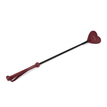 Шльопалка-сердечко Liebe Seele Wine Red Riding Crop with Heart-Shape Tip, натуральна шкіра - фото