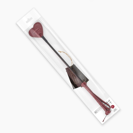 Шльопалка-сердечко Liebe Seele Wine Red Riding Crop with Heart-Shape Tip, натуральна шкіра - фото №5
