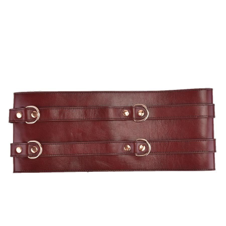 Шкіряний пояс для бондажу Liebe Seele Wine Red Waist Cuff, L Size - фото №6