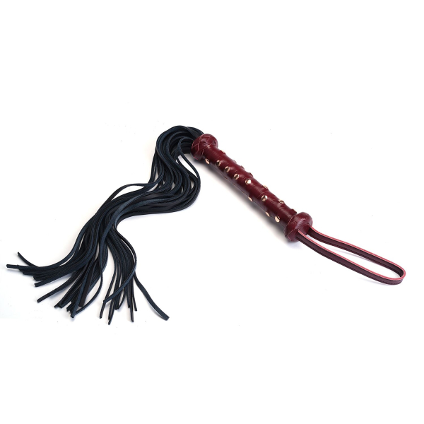 Флогер Liebe Seele Wine Red Studded Flogger, натуральна шкіра - фото