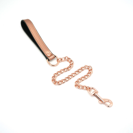 Широкий нашийник з повідцем Liebe Seele Rose Gold Memory Collar with Leash, натуральна шкіра - фото №4