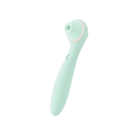 Вакуумний стимулятор з вібратором KISSTOY Polly Max Cyan - фото №3