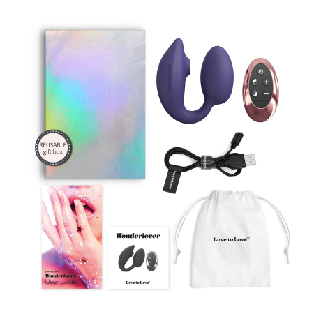 Віброяйце з вакуумною кліторальною стимуляцією Love To Love Wonderlover MIDNIGHT INDIGO - фото №6