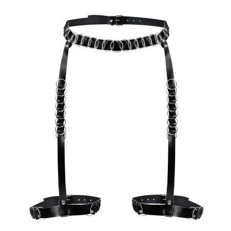 Гартери прикрашені кільцями Art of Sex - Geneva, Натуральна шкіра, Розмір XS-M - фото №3