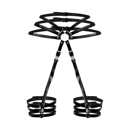 Сексуальні шкіряні гартери з поясом Art of Sex - Vivien, розмір XS-M, колір чорний - фото №3