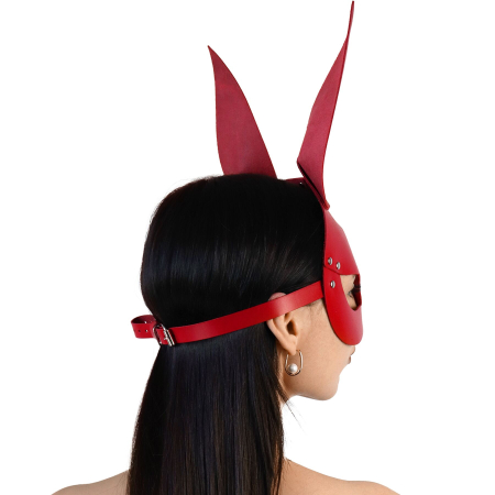 Шкіряна маска Зайчика Art of Sex - Bunny mask, колір Червоний - фото №2