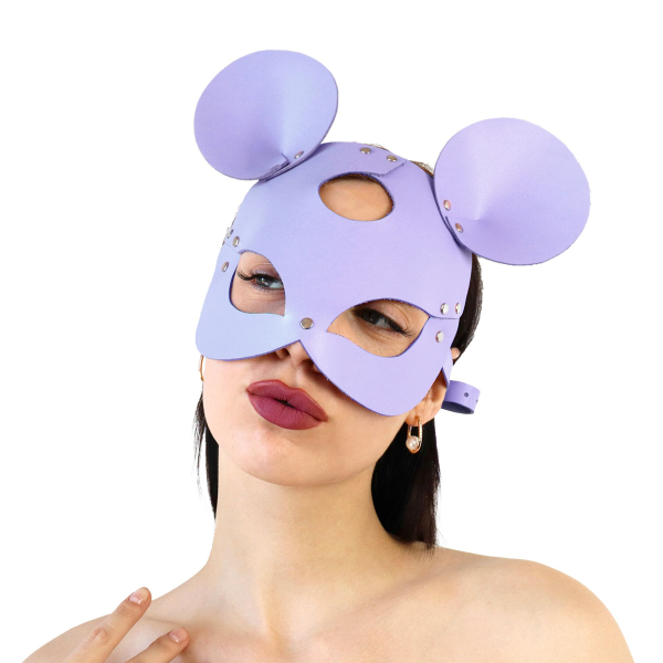 Шкіряна маска мишки Art of Sex - Mouse Mask, колір Лавандовий - фото