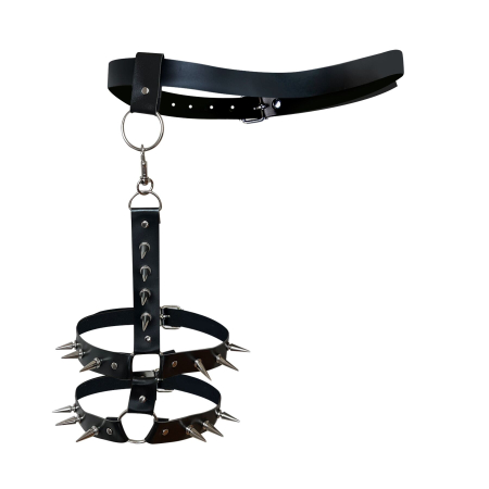 Чоловічі гартери з натуральної шкіри Art of Sex - Serge, колір Чорний, розмір XS-M №3