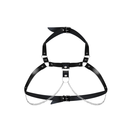 Жіноча портупея з натуральної шкіри Art of Sex - Virginia, колір Чорний, розмір L-2XL - фото №3