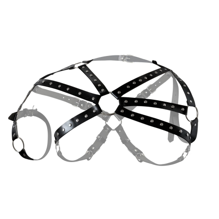 Чоловіча портупея Art of Sex - Ares, натуральна шкіра, колір Чорний, розмір XS-M - фото №3