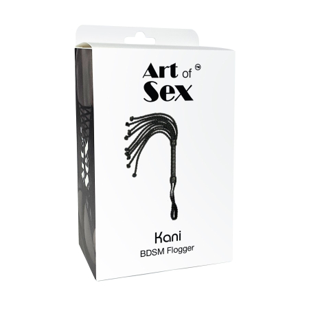 Ажурний батіг Кішка з екошкіри Art of Sex - Kani, колір чорний - фото №4