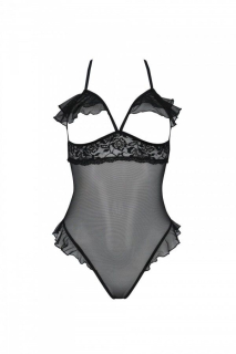 Еротичне боді Passion DOLLY BODY, XXL/XXXL, black, з відкритими чашками - - фото №3