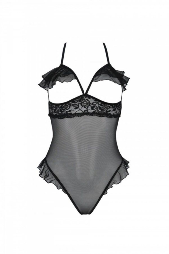 Еротичне боді Passion DOLLY BODY, XXL/XXXL, black, з відкритими чашками - фото №3