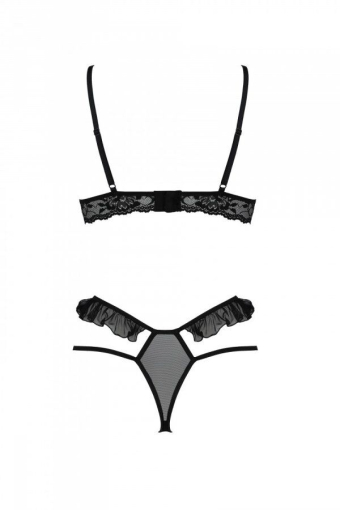 Еротичний комплект Passion DOLLY SET, S/M, black, з відкритими чашками №4