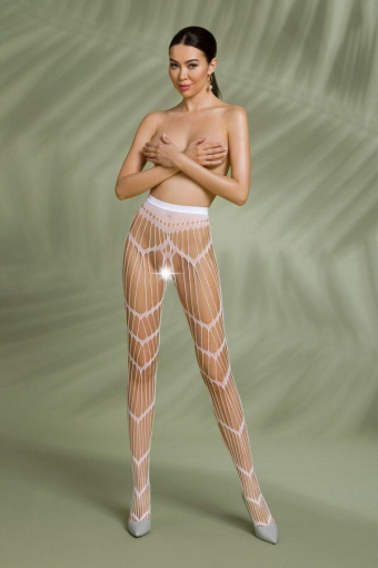 Еротичні колготки-бодістокінг Passion ECO S006 white - фото №8