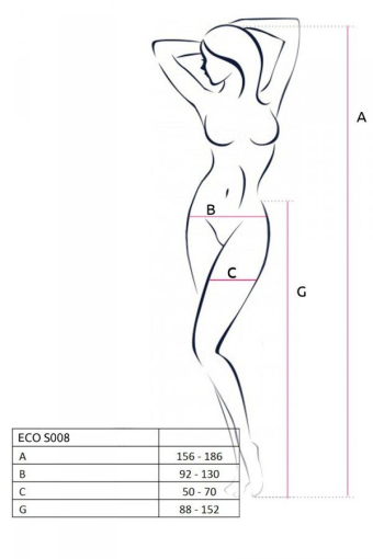 Еротичні колготки-бодістокінг Passion ECO S008 black, з імітацією панчіх та пояса - фото №5