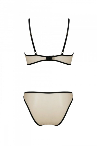 Комплект Passion LORINA SET, S/M, beige, бюстгальтер та трусики - фото №4