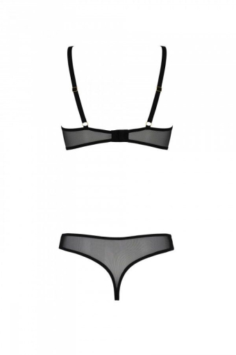 Еротичне боді Passion MARINA BODY, L/XL, black, з відкритими чашками №4