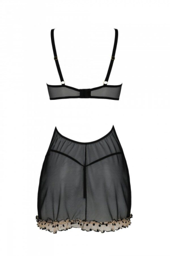 Еротичний пеньюар Passion MARINA CHEMISE, L/XL, beige №4