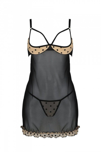 Еротичний пеньюар Passion MARINA CHEMISE, L/XL, beige №3