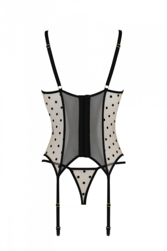Корсет Passion MARINA CORSET, XXL/XXXL, beige, з відкритими чашками - фото №4