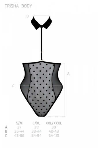 Еротичне боді Passion TRISHA BODY, XXL/XXXL, black, з відкритими чашками - фото №5