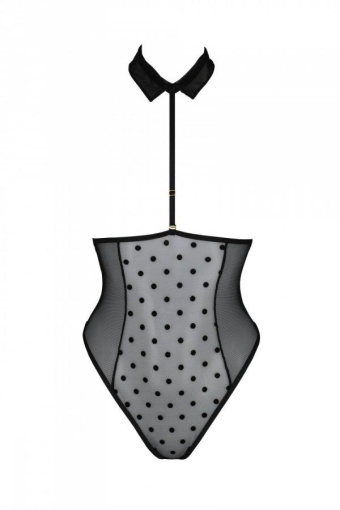 Еротичне боді Passion TRISHA BODY, XXL/XXXL, black, з відкритими чашками - фото №3