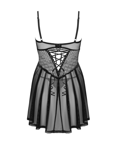 Еротичний комплект Obsessive Chemeris babydoll & thong M/L, пеньюар та стрінги - фото №4