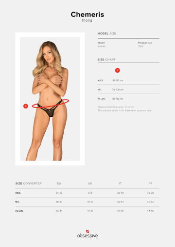 Трусики Obsessive Chemeris thong XL/2XL - фото №7