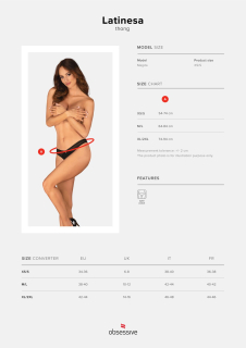 Трусики з доступом Obsessive Latinesa crotchless thong XS/S Новинка - - фото №7